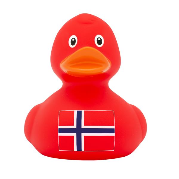 L2443  2443 Badeand, Rød m/norsk flagg Lilalu