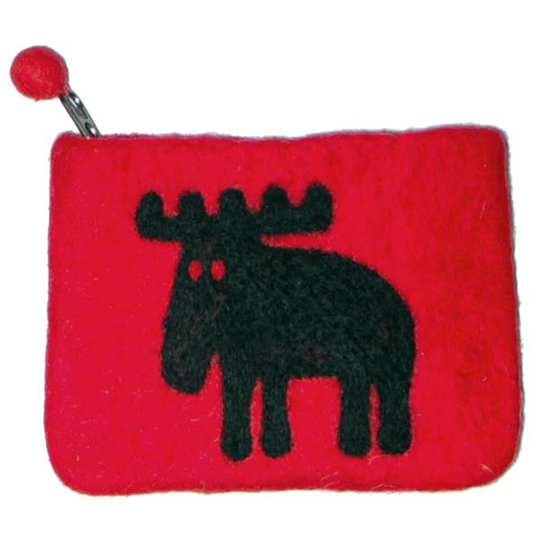 FF232051  232051 Felted purse, organic wool, red Moz