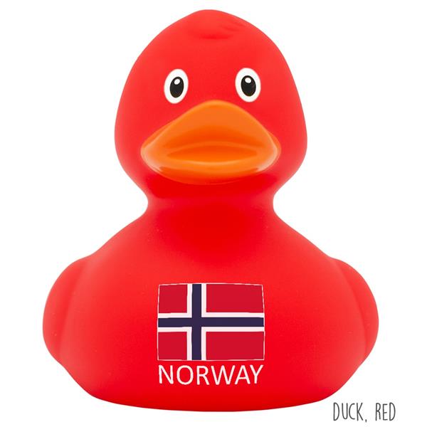 L2444  2444 Badeand, Rød m/norsk flagg og NORWAY Lilalu