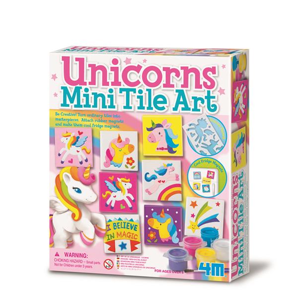 8504740 4M 00-04740 Aktivitetspakke, Unicorns Mini Tile Art 4M