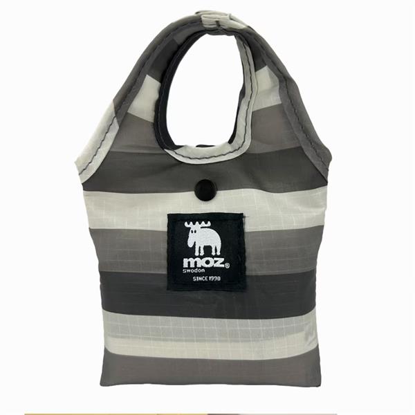 FF256005  256005 Handlenett svarte striper, rPet Polyester, Sammenleggbar, Moz