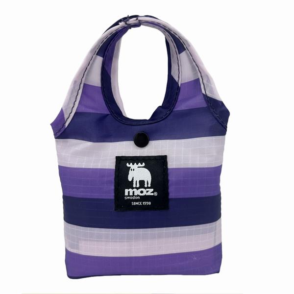FF256006  256006 Handlenett lilla striper, rPet Polyester, Sammenleggbar, Moz