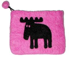 FF232011  232011 Felted purse, organic wool pink Moz