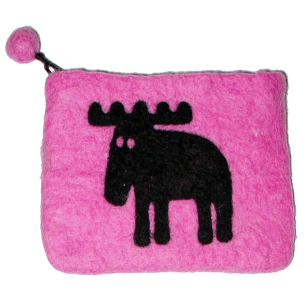 FF232011  232011 Felted purse, organic wool pink Moz