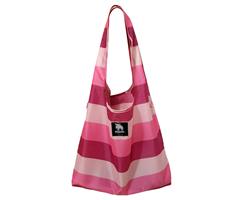 FF256011  256011 Handlenett r&#248;de striper, rPet Polyester, Sammenleggbar, Moz