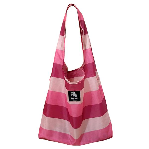 FF256011  256011 Handlenett røde striper, rPet Polyester, Sammenleggbar, Moz