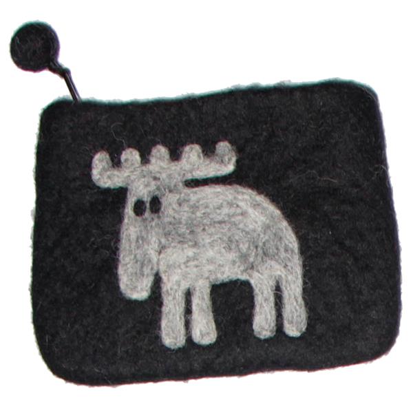 FF232028  232028 Felted purse, organic wool, black Moz