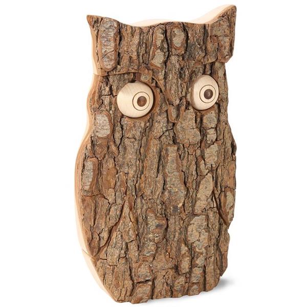 43533  4353-3 Ugle, med bark på en side, 24cm Waldfabrik