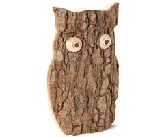 43533  4353-3 Ugle, med bark p&#229; en side, 24cm Waldfabrik