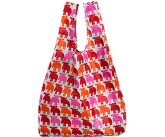 FF866051  866051 Handlenett Classic r&#248;d/rosa/orange, rPet Polyester, Sammenleggbar, Moz