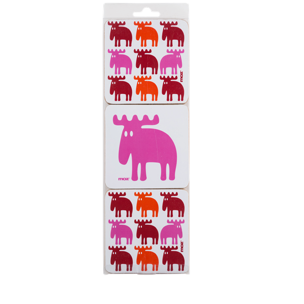 FF866451  866451 Glassunderlag Luse 6-p röd/ora/rosa Moz