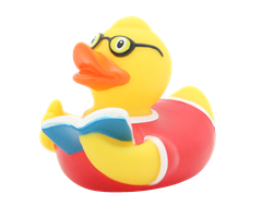 L1827  1827 Badeand, Bokleser, mann Lilalu