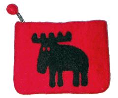 FF232051  232051 Felted purse, organic wool, red Moz