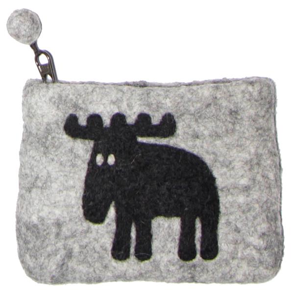 FF232005  232005 Felted purse, organic wool, grey Moz